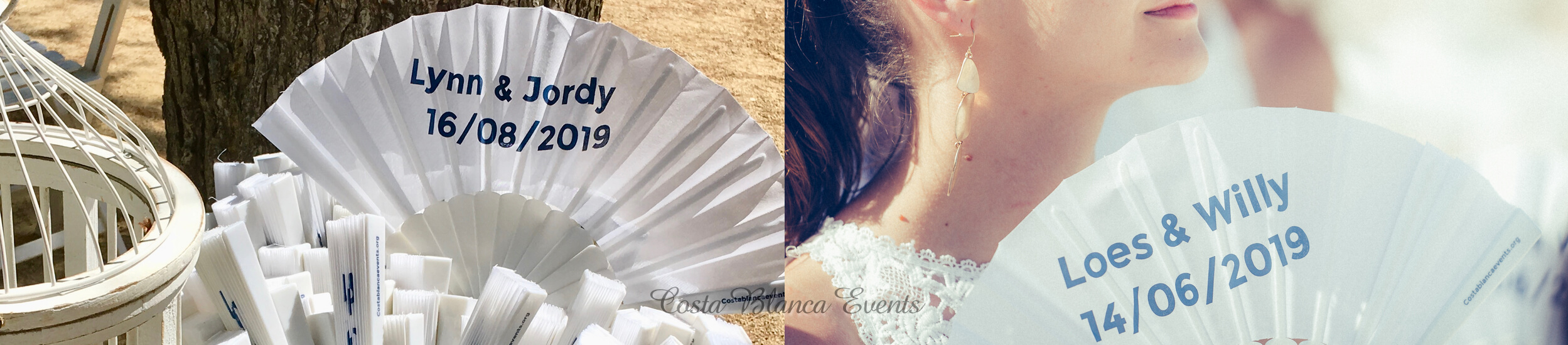 Paper fans can't be missed at a wedding in Spain